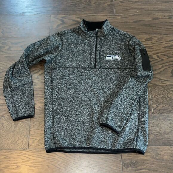 Antigua Seattle Seahawks Fleece Alpha T Neck Snowboard Ski Winter Sweatshirt L - Picture 1 of 7